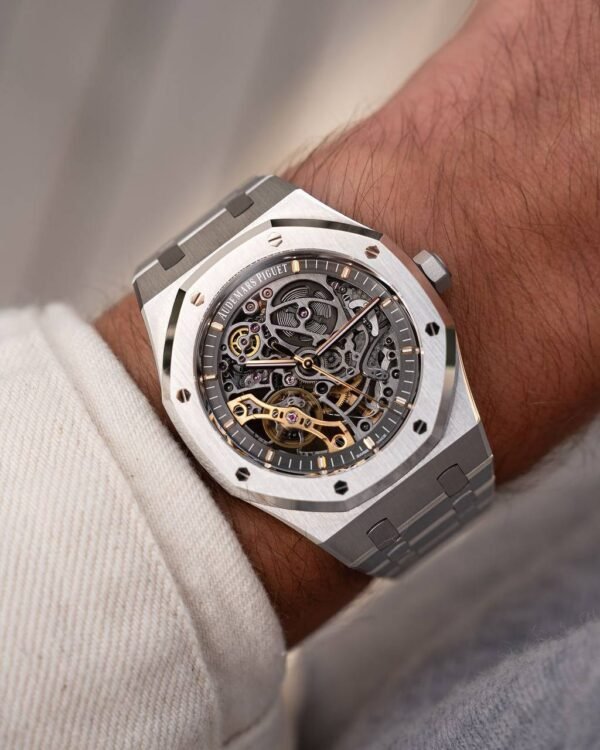 ⁦Audemars Piguet Royal Oak Double Balance Wheel 15407ST.OO.1220ST.01-mirror⁩ - الصورة ⁦2⁩