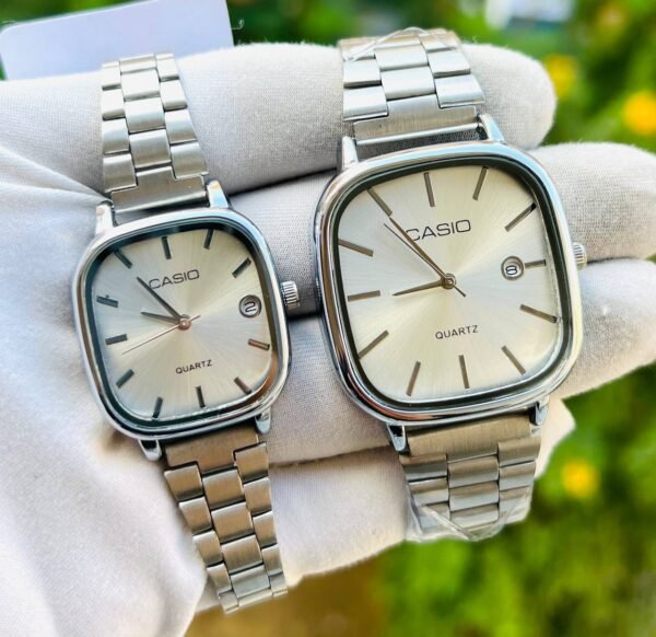 ⁦casio Couple Watches Quartz Classic Black Watch For Men & Women Full Black watch for couples⁩ - الصورة ⁦3⁩
