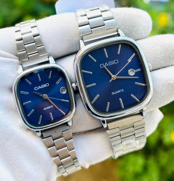 casio Couple Watches Quartz Classic Black Watch For Men & Women Full Black watch for couples