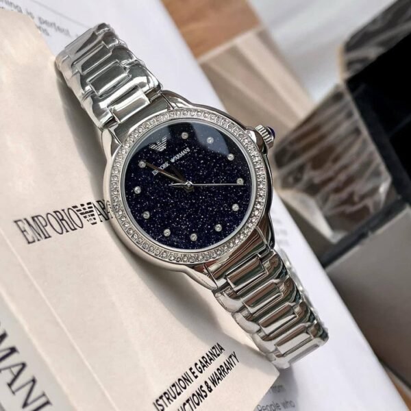 ⁦Emporio Armani Ladies Mia Watch | 32mm | Silver Sunray | AR11630-ORIGINAL⁩ - الصورة ⁦2⁩