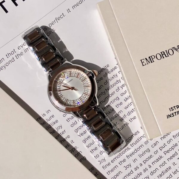 ⁦Emporio Armani Ladies Mia Watch | 32mm | Silver Sunray | AR11643-original⁩ - الصورة ⁦5⁩