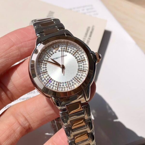 ⁦Emporio Armani Ladies Mia Watch | 32mm | Silver Sunray | AR11643-original⁩ - الصورة ⁦4⁩