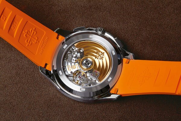 ⁦PATEK PHILIPPE WATCH ORANGE WITH RUBBER ORANGE BELT-ORIGINAL5968A-001-mirror⁩ - الصورة ⁦2⁩